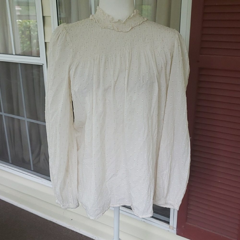 IVY JANE Elegant Cream& Gold Sequin Top